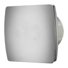 Badrumsventilator stål m/hygrostat og timer - GRAD